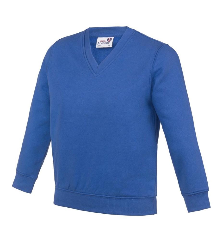 AWDis Academy Kinder Junior Schul Sweatshirt mit V-Ausschnitt