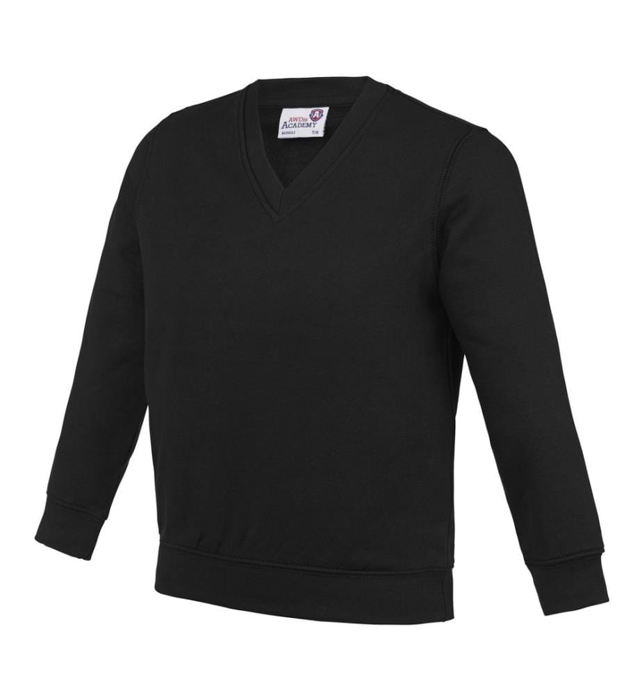AWDis Academy Kinder Junior Schul Sweatshirt mit V-Ausschnitt