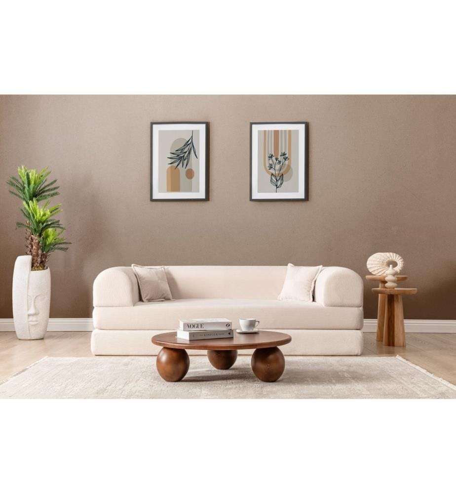 Legom Eco 3-Sitzer Schlafsofa - Creme