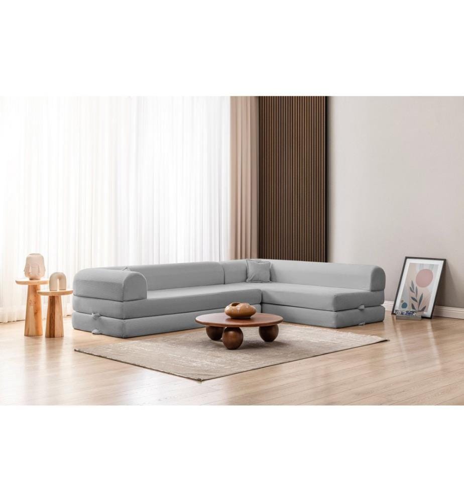 Legom Eco corner sofa-bed - Gris Clair