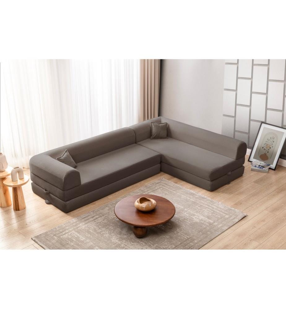 Legom Eco corner sofa-bed - Brown