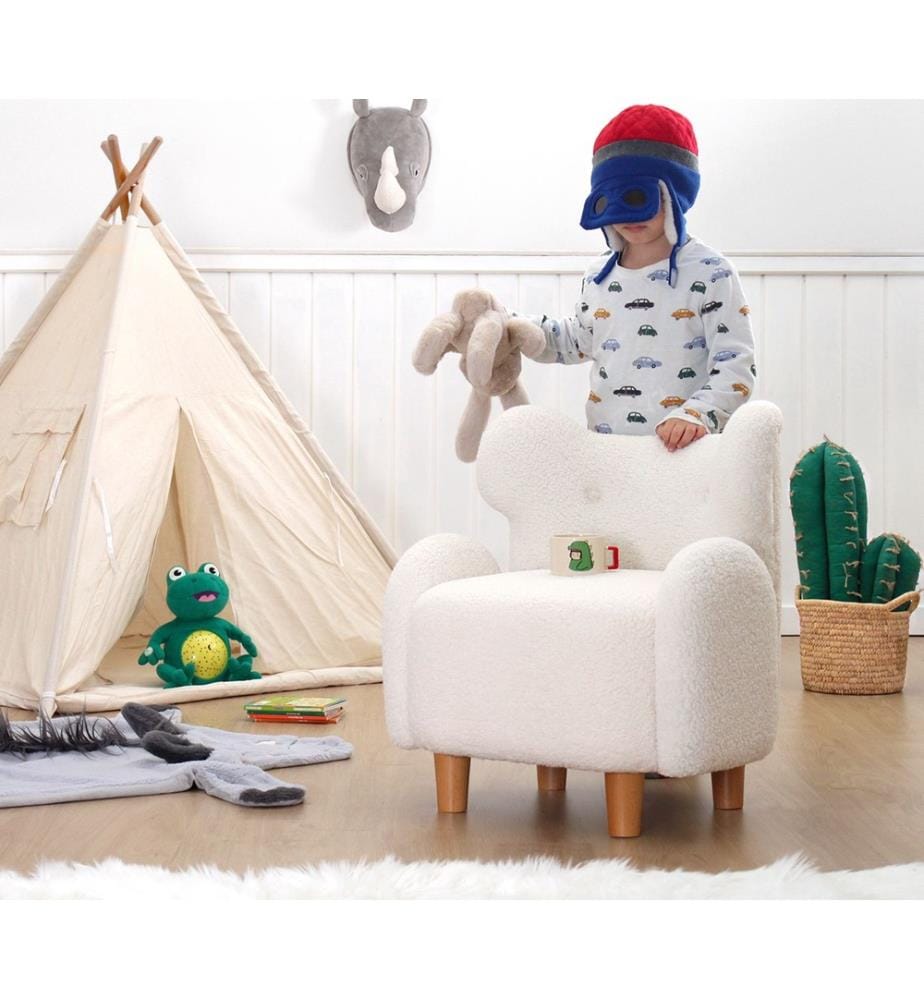 Juano Teddy children's Wing chair - White