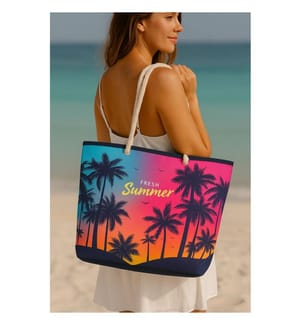 Strandtasche, 100 % Polyester, mehrfarbig