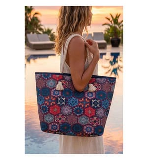 Strandtasche, 100 % Polyester, mehrfarbig