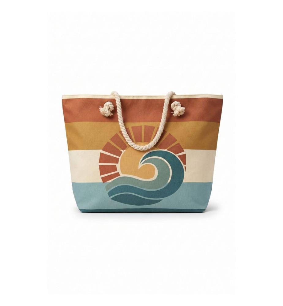 Strandtasche, 100 % Polyester, mehrfarbig