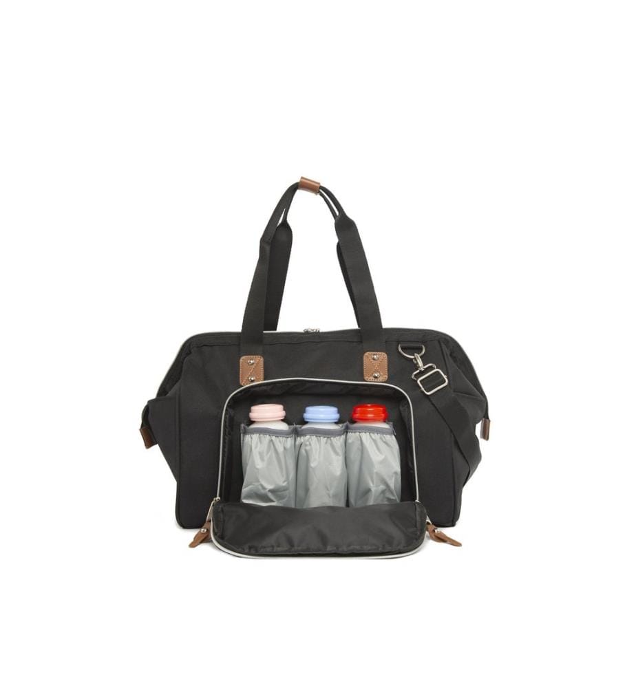 Wickeltasche, 100 % Fallschirmseide, Anthrazit, Kamel