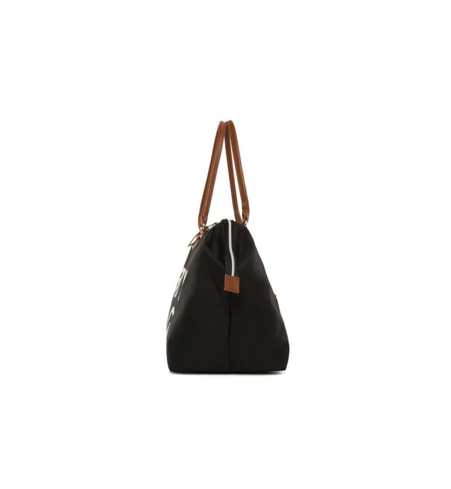 Wickeltasche, 100 % Fallschirmseide, Schwarz, Camel, Weiss