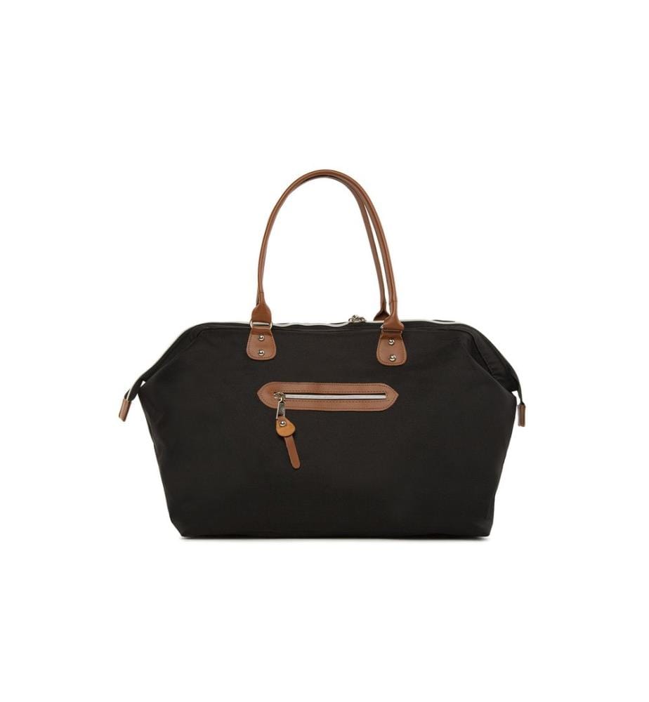 Wickeltasche, 100 % Fallschirmseide, Schwarz, Camel, Weiss