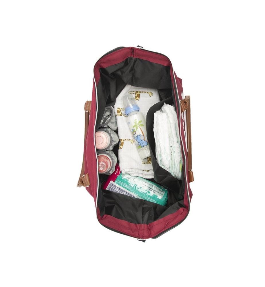 Wickeltasche, 100 % Fallschirmseide, Bordeauxrot