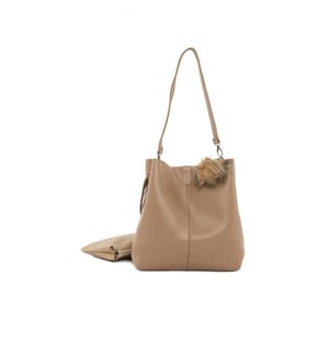 Borsa a tracolla, 100% pelle sintetica PU, visone