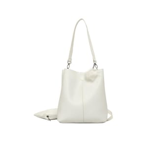 Schultertasche, 100 % PU-Leder, Weiss