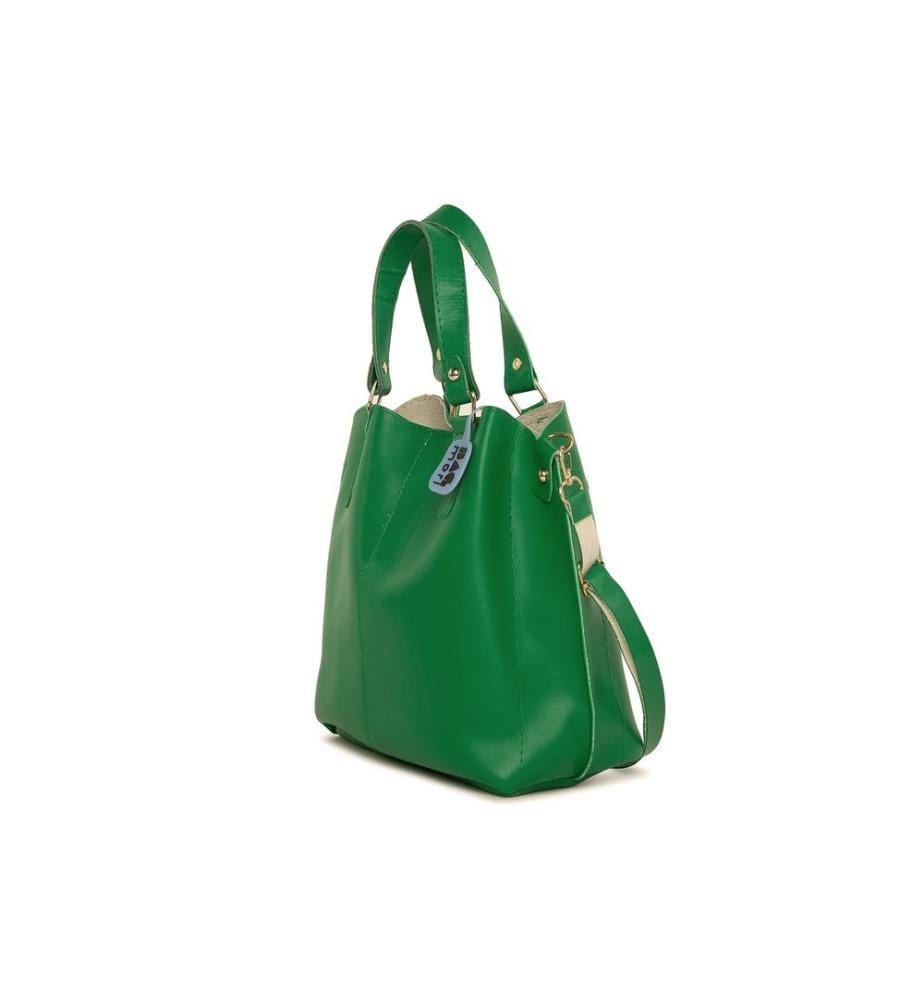 Schultertasche, 100 % PU-Leder, Grün