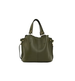 Schultertasche, 100 % PU-Leder, Khaki