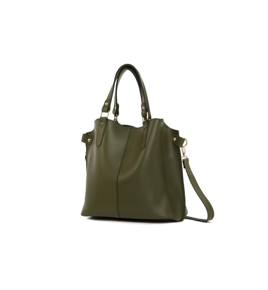 Sac bandoulière, 100 % cuir PU, kaki