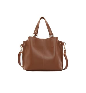 Schultertasche, 100 % PU-Leder, Kamel