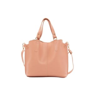 Schultertasche, 100 % PU-Leder, Puder