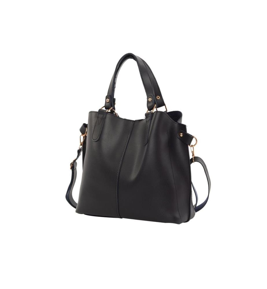 Sac bandoulière, 100 % cuir PU, bleu marine
