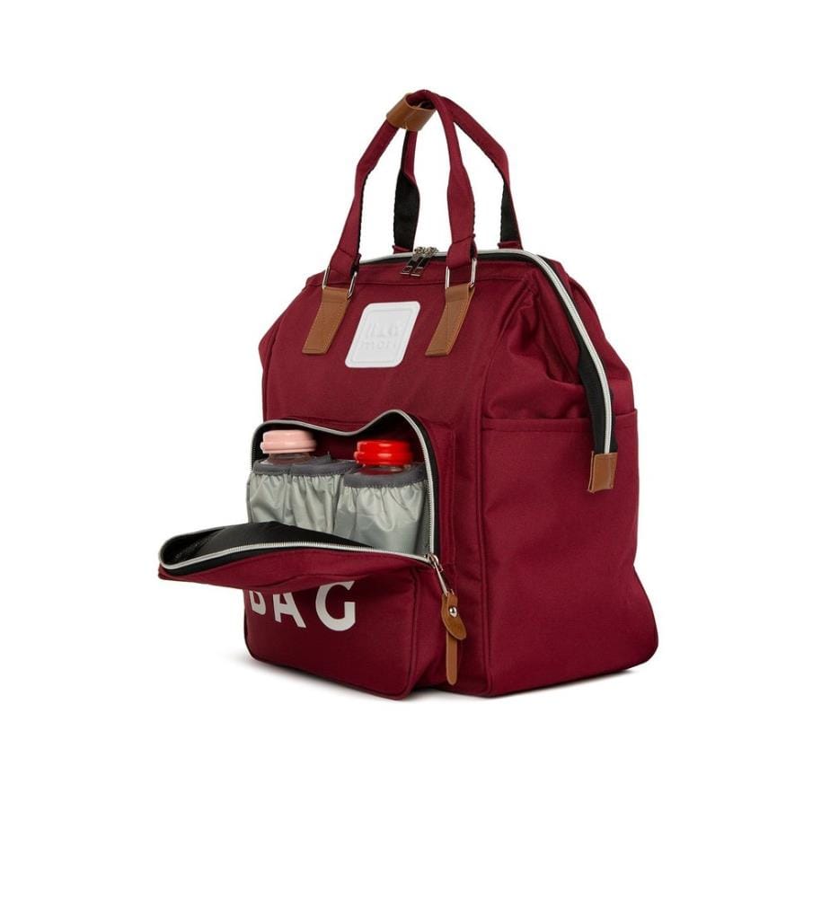 Sac à langer, 100 % tissu parachute, rouge bordeaux