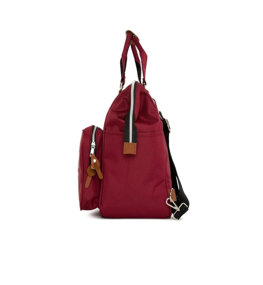 Sac à langer, 100 % tissu parachute, rouge bordeaux