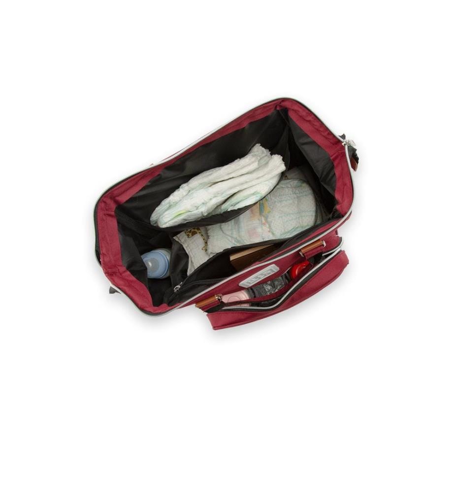 Sac à langer, 100 % tissu parachute, rouge bordeaux