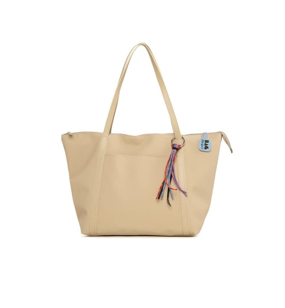 Sac cabas, 100 % satin, crème