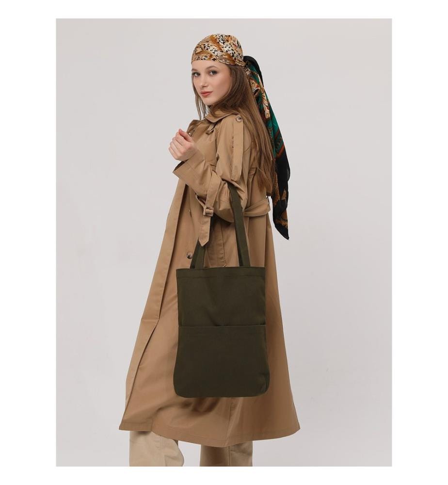 Tragetasche, 100 % Gabardine, Dunkelgrün