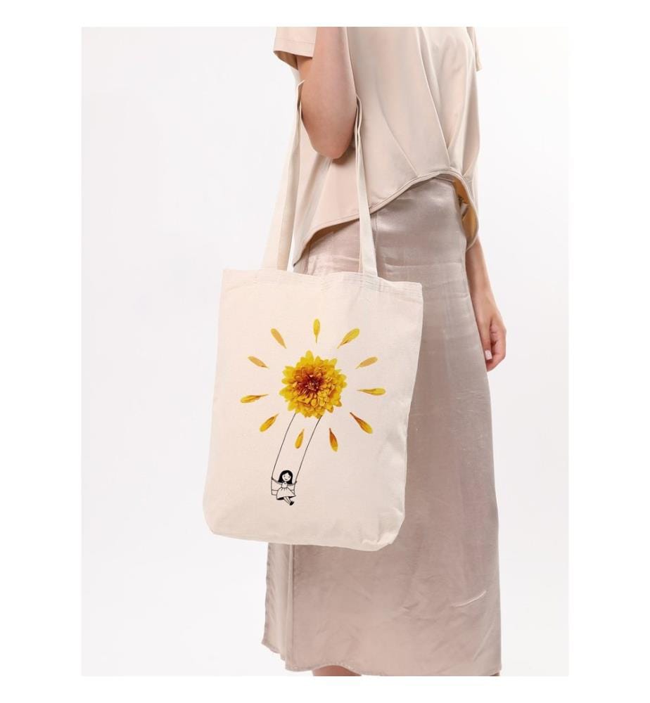 Tragetasche, 100 % Baumwolle, Creme
