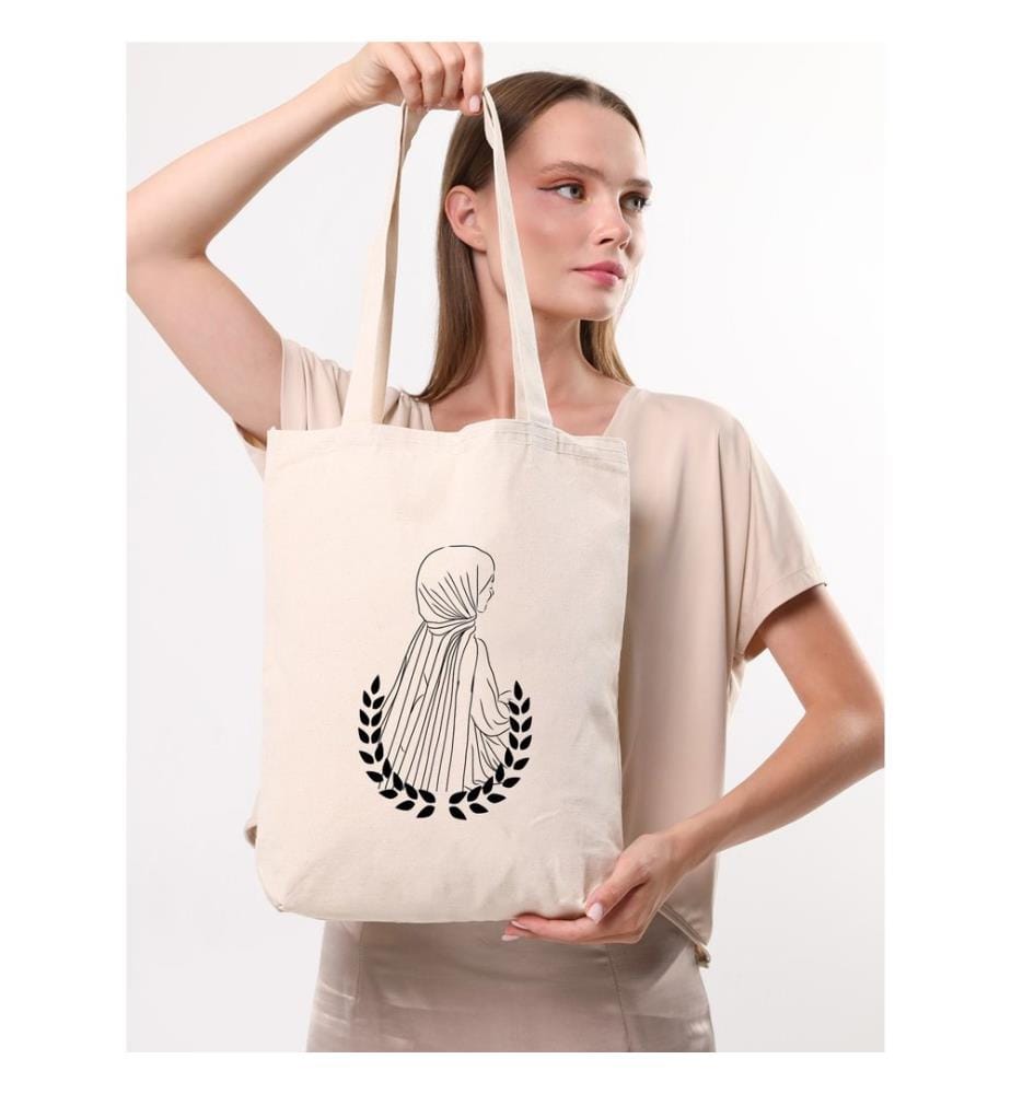 Tragetasche, 100 % Baumwolle, Creme