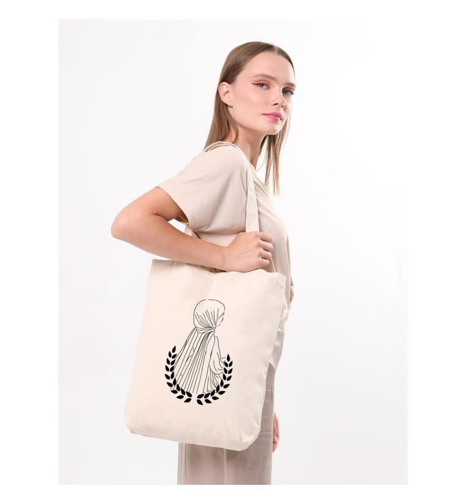 Tragetasche, 100 % Baumwolle, Creme