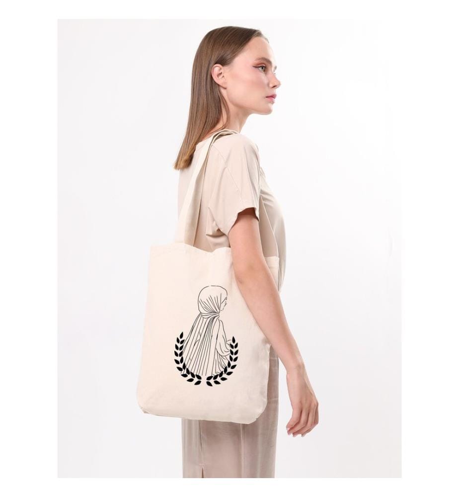 Tragetasche, 100 % Baumwolle, Creme