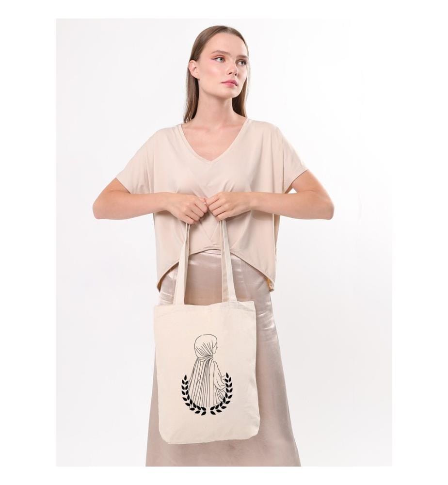Tragetasche, 100 % Baumwolle, Creme