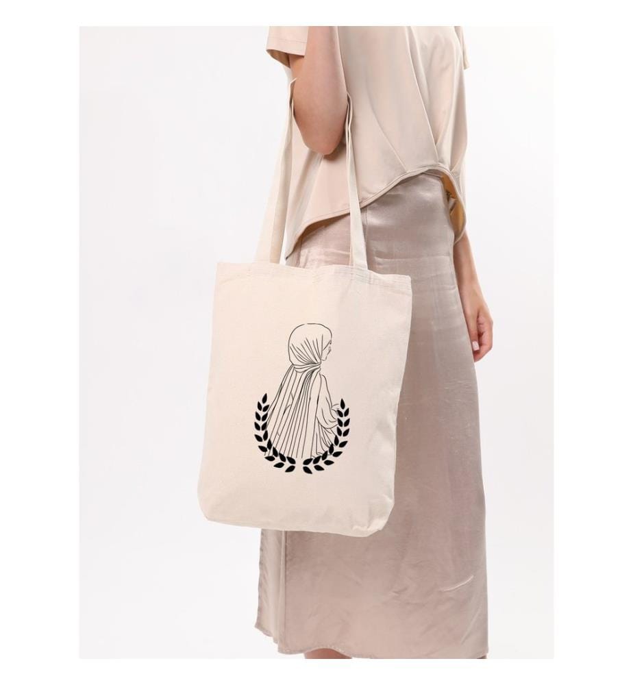 Tragetasche, 100 % Baumwolle, Creme