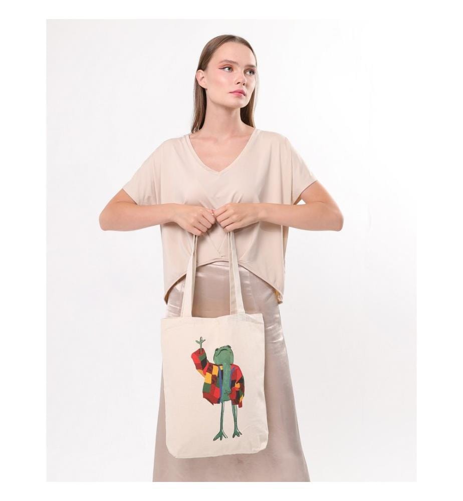 Tragetasche, 100 % Baumwolle, Creme