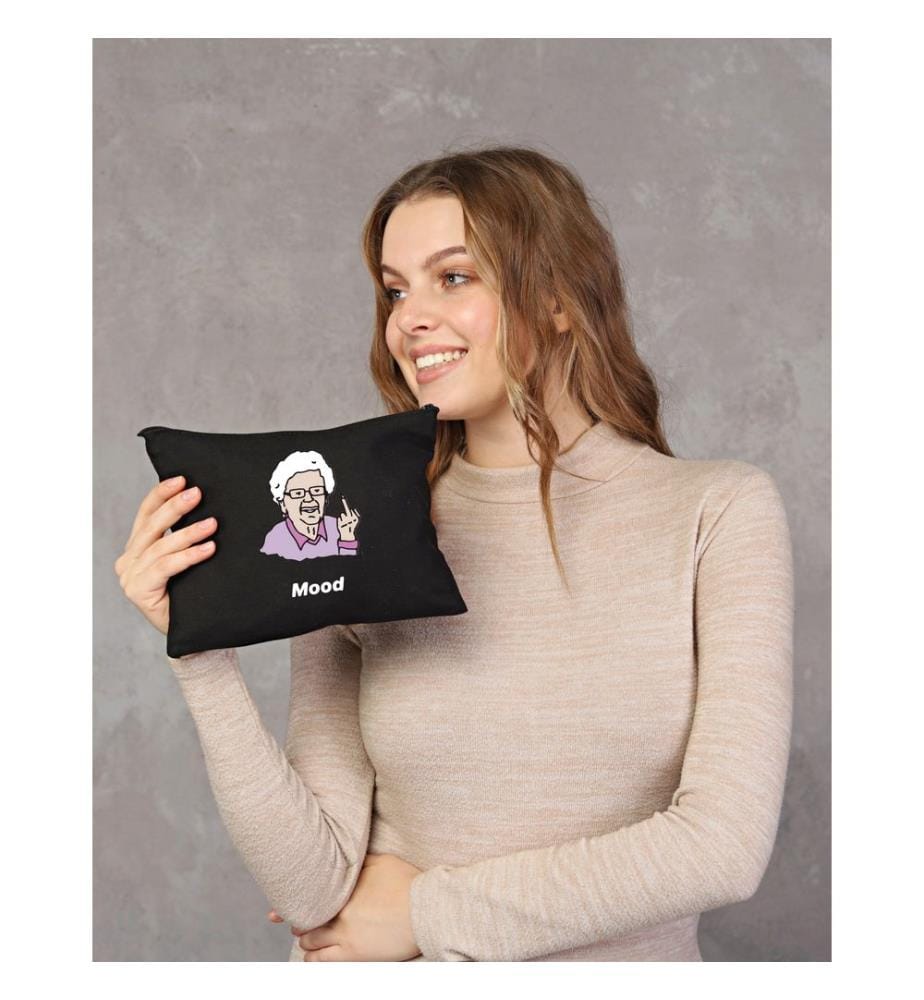 Trousse de maquillage, 100 % coton, noire