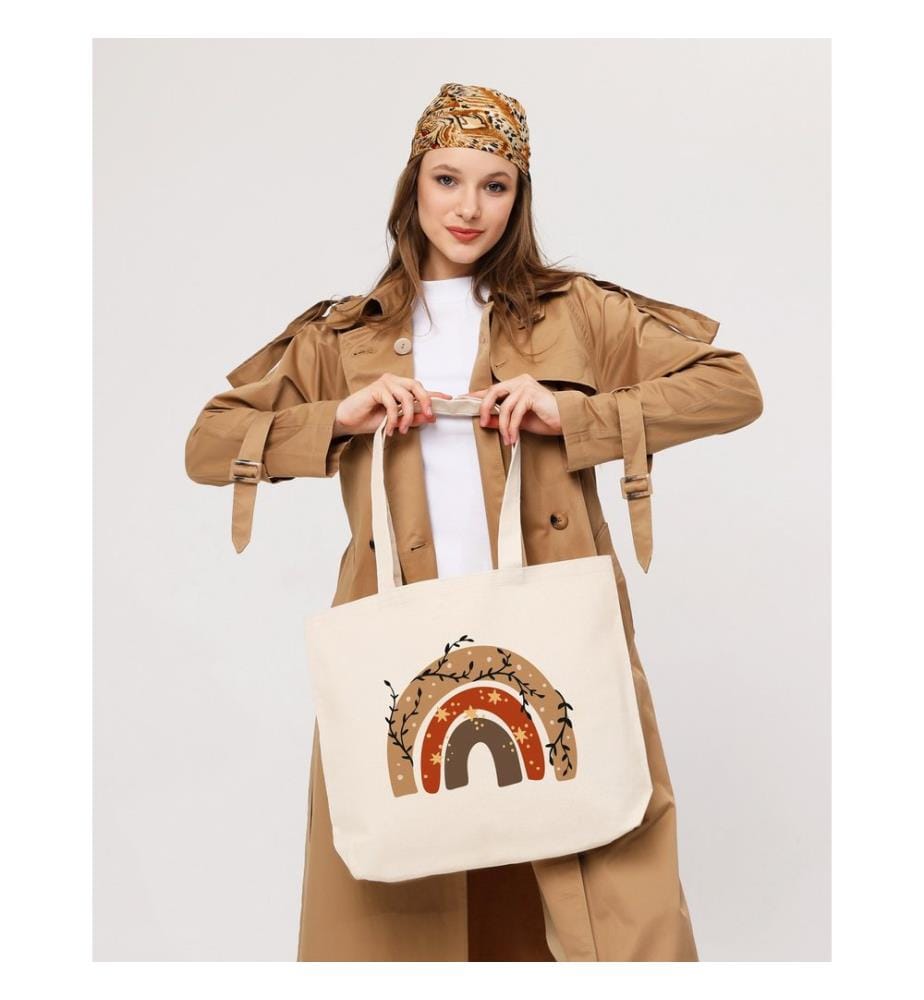 Sac cabas, 100 % coton, crème