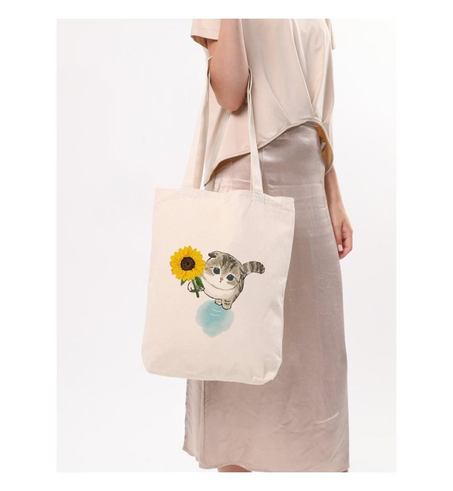 Tragetasche, 100 % Baumwolle, Creme