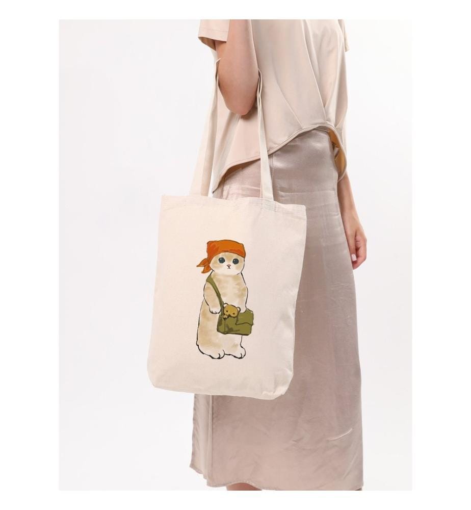 Tragetasche, 100 % Baumwolle, Creme