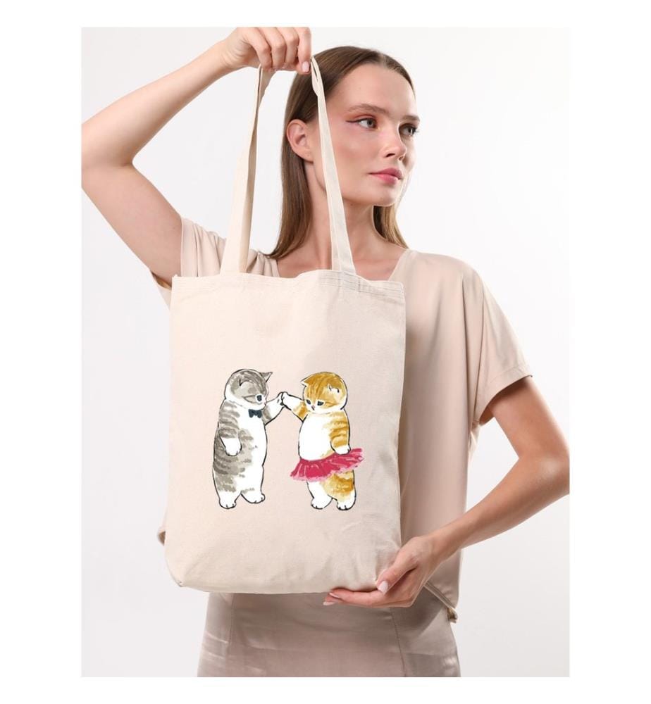 Tragetasche, 100 % Baumwolle, Creme