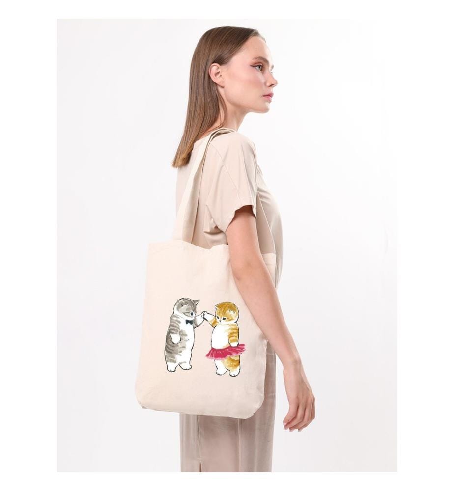 Tragetasche, 100 % Baumwolle, Creme