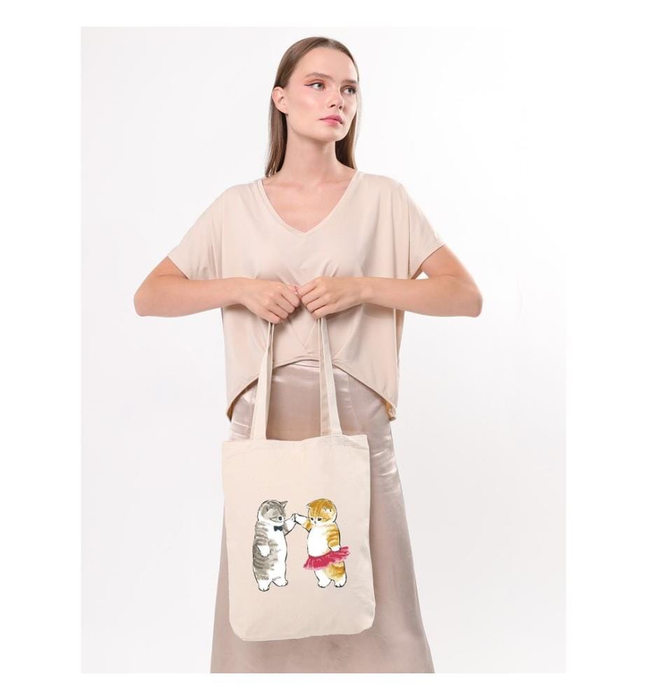 Tragetasche, 100 % Baumwolle, Creme