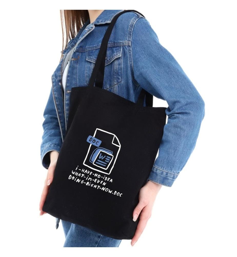 Sac cabas, 100 % coton, noir