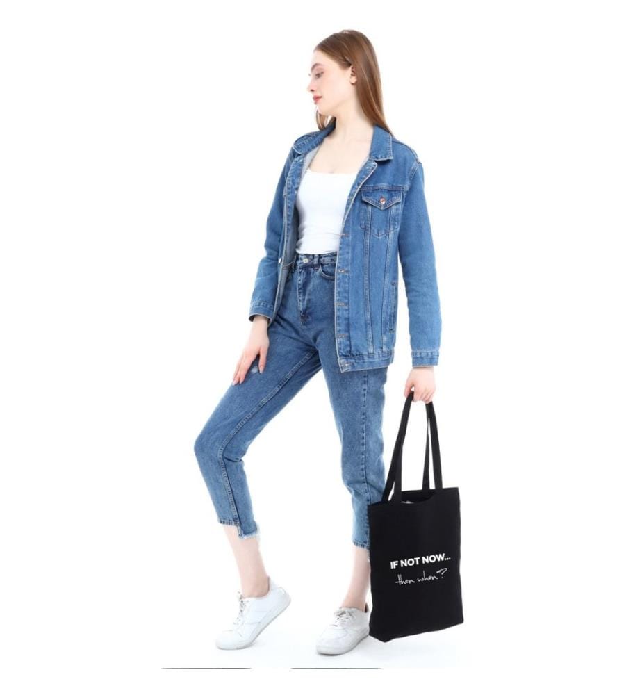 Tragetasche, 100 % Baumwolle, Schwarz