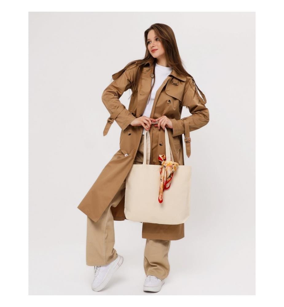 Sac cabas, 100 % coton, crème