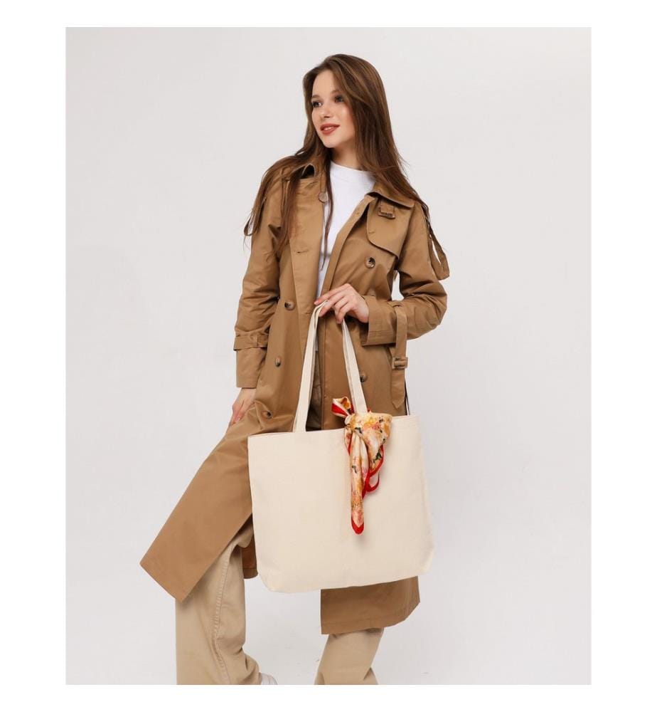 Sac cabas, 100 % coton, crème