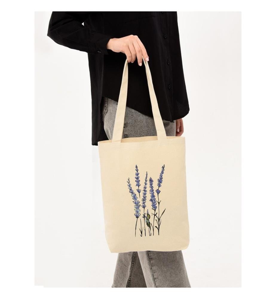 Sac cabas, 100 % coton, crème