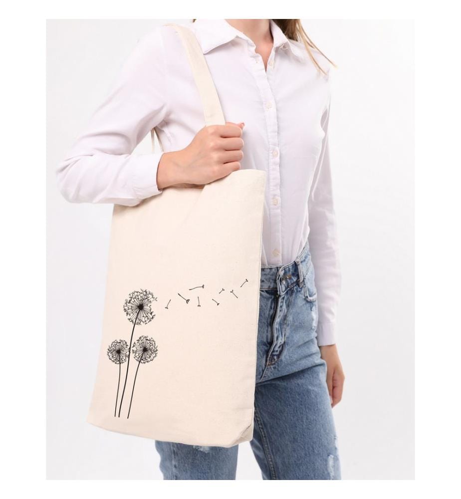 Sac cabas, 100 % coton, crème
