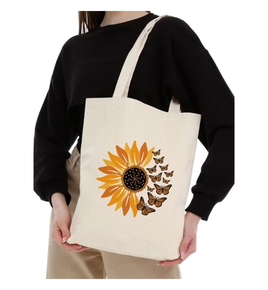 Sac cabas, 100 % coton, crème