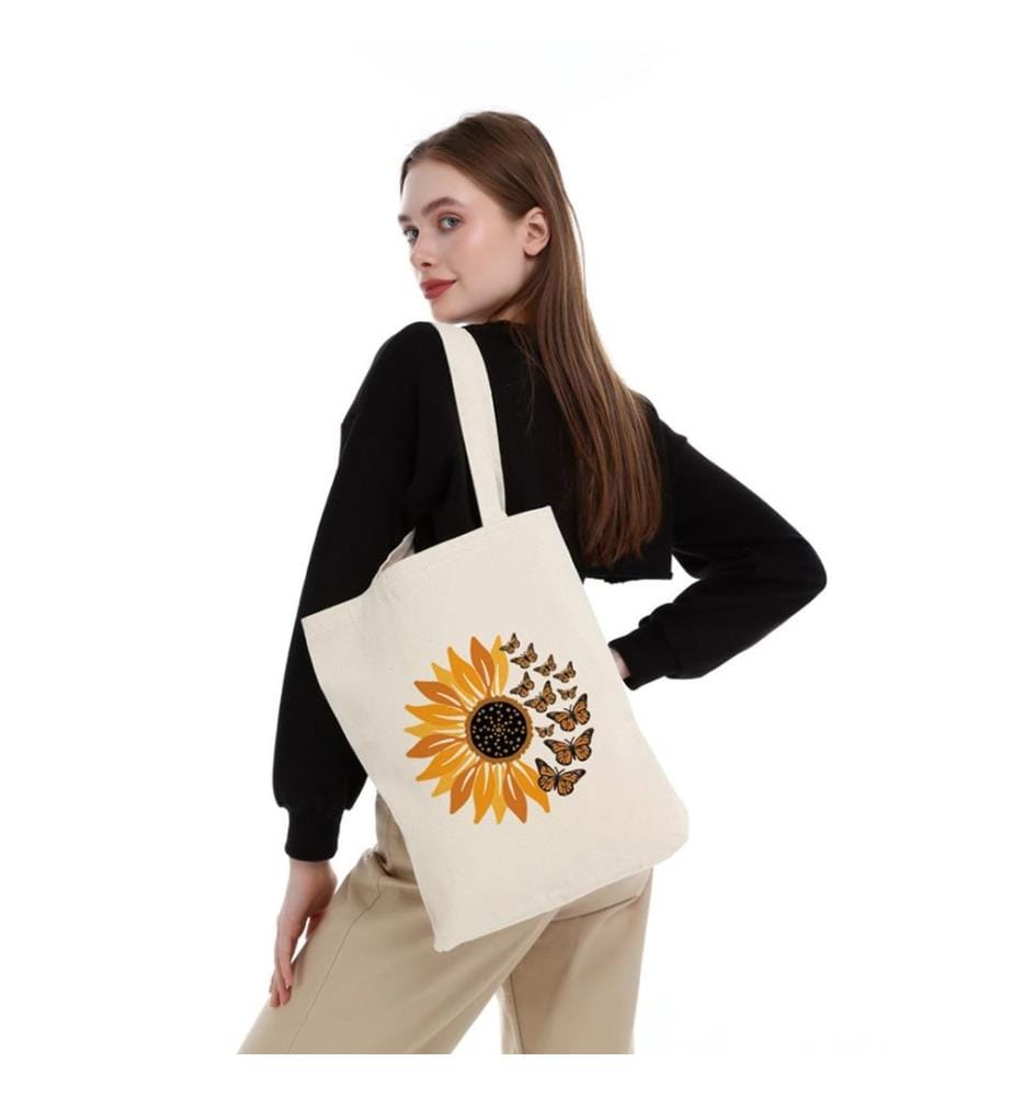 Sac cabas, 100 % coton, crème