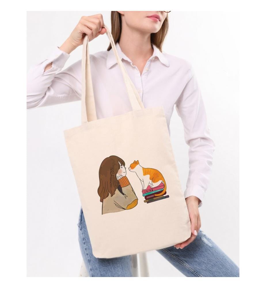 Tragetasche, 100 % Baumwolle, Creme