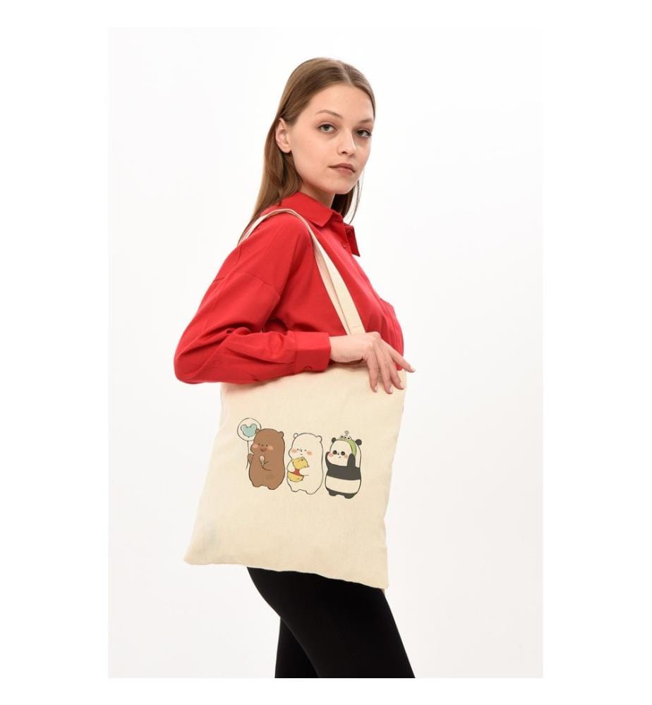 Tragetasche, 100 % Baumwoll-Polyester-Mischgewebe, Creme